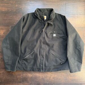 Carhartt J131 Men's Jacket, Size XL - Black Removable Hood Duck